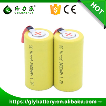 Melhor bloco c da bateria recarregável 1.2v 3400mAh do c NICD
